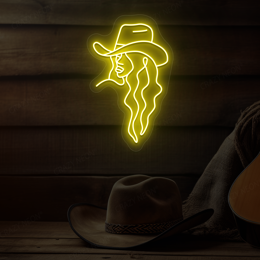 Cowgirl Neon Sign | Yellow