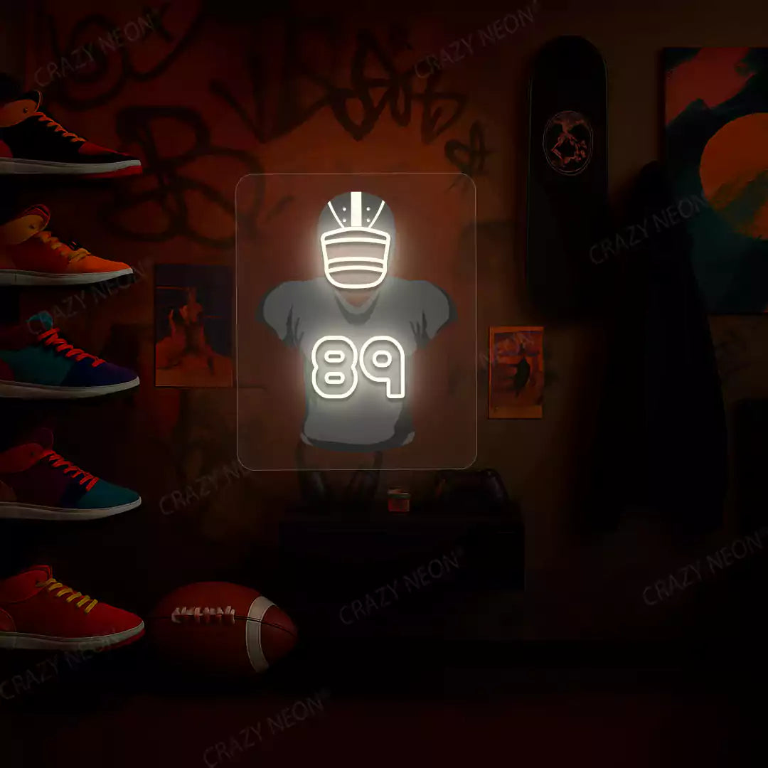 Las Vegas Bowers 89 Jersey Football Neon Artwork