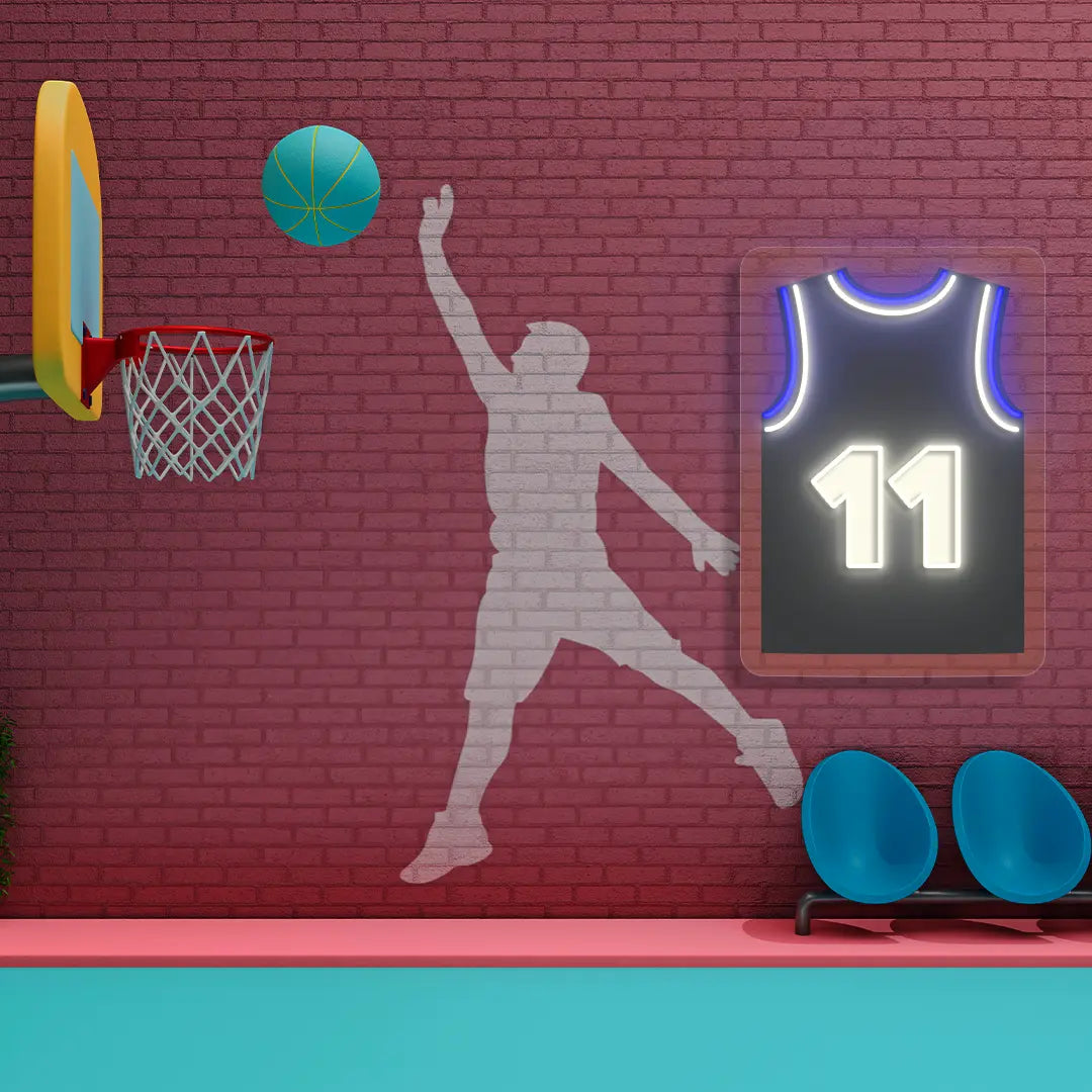 Milwaukees lopez 11 Jersey Basketball Neon Artwork