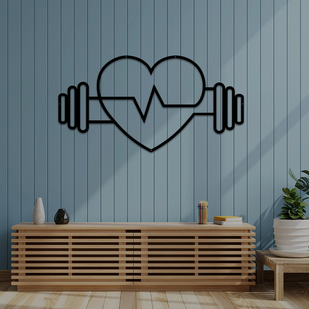 Dumbbell Love Metal Sign