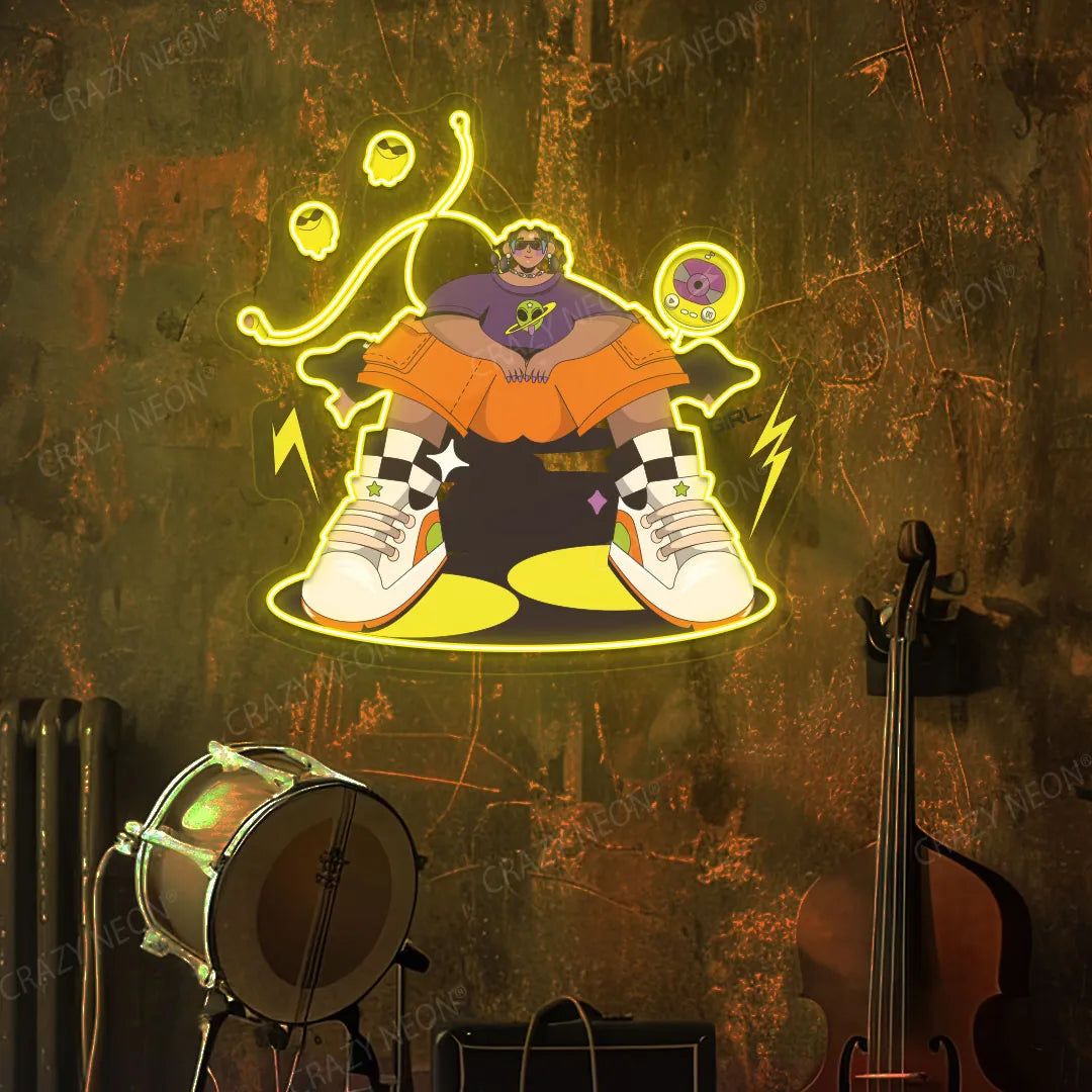 Vibe Check Mode Neon Artwork | Yellow