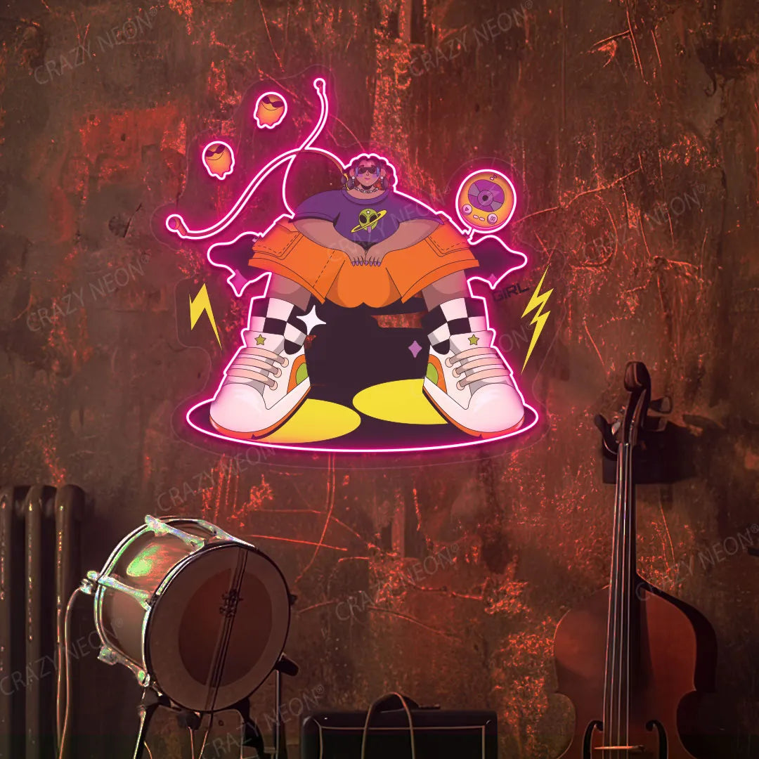 Vibe Check Mode Neon Artwork | Pink