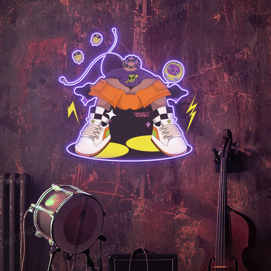 Vibe Check Mode Neon Artwork | Purple