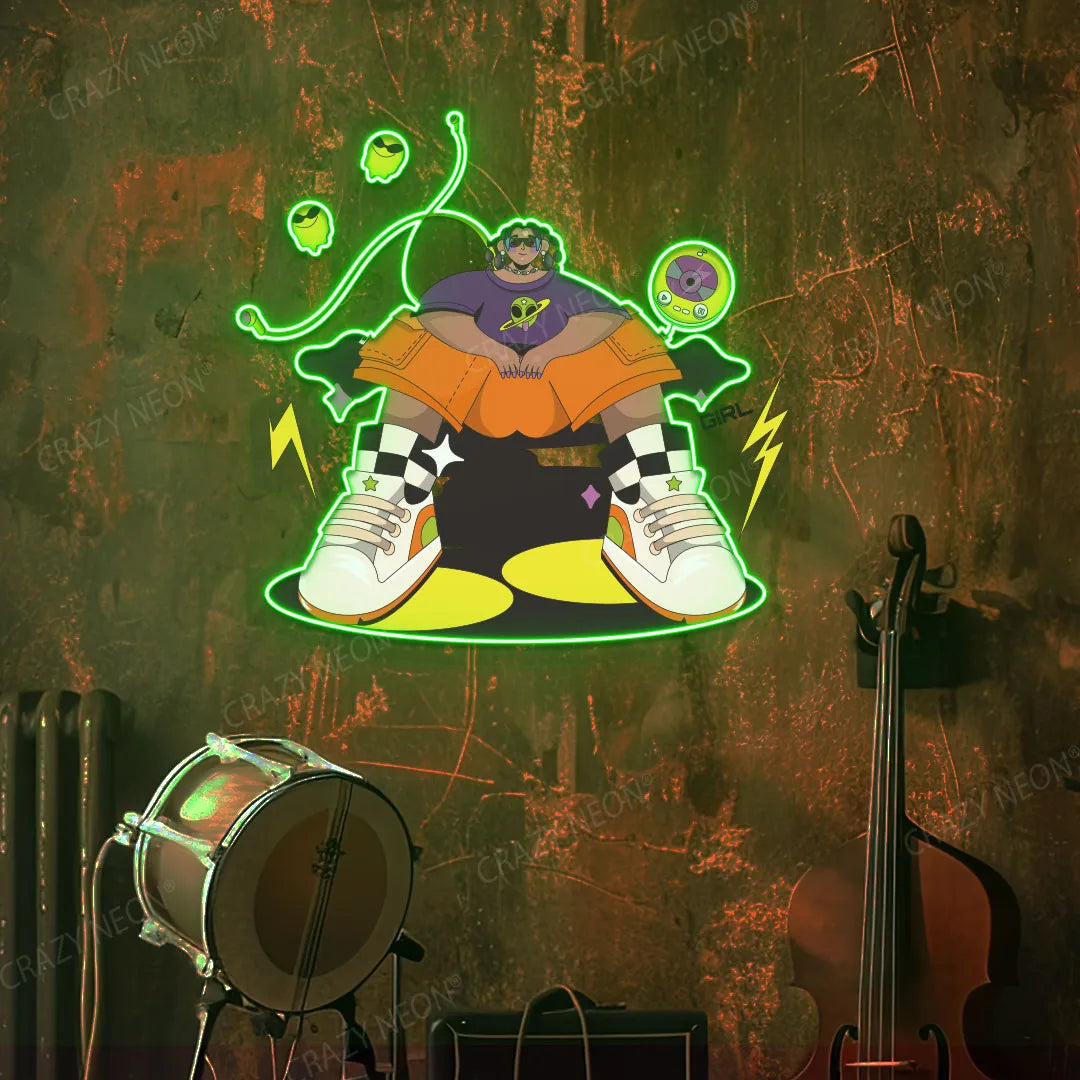 Vibe Check Mode Neon Artwork | Green