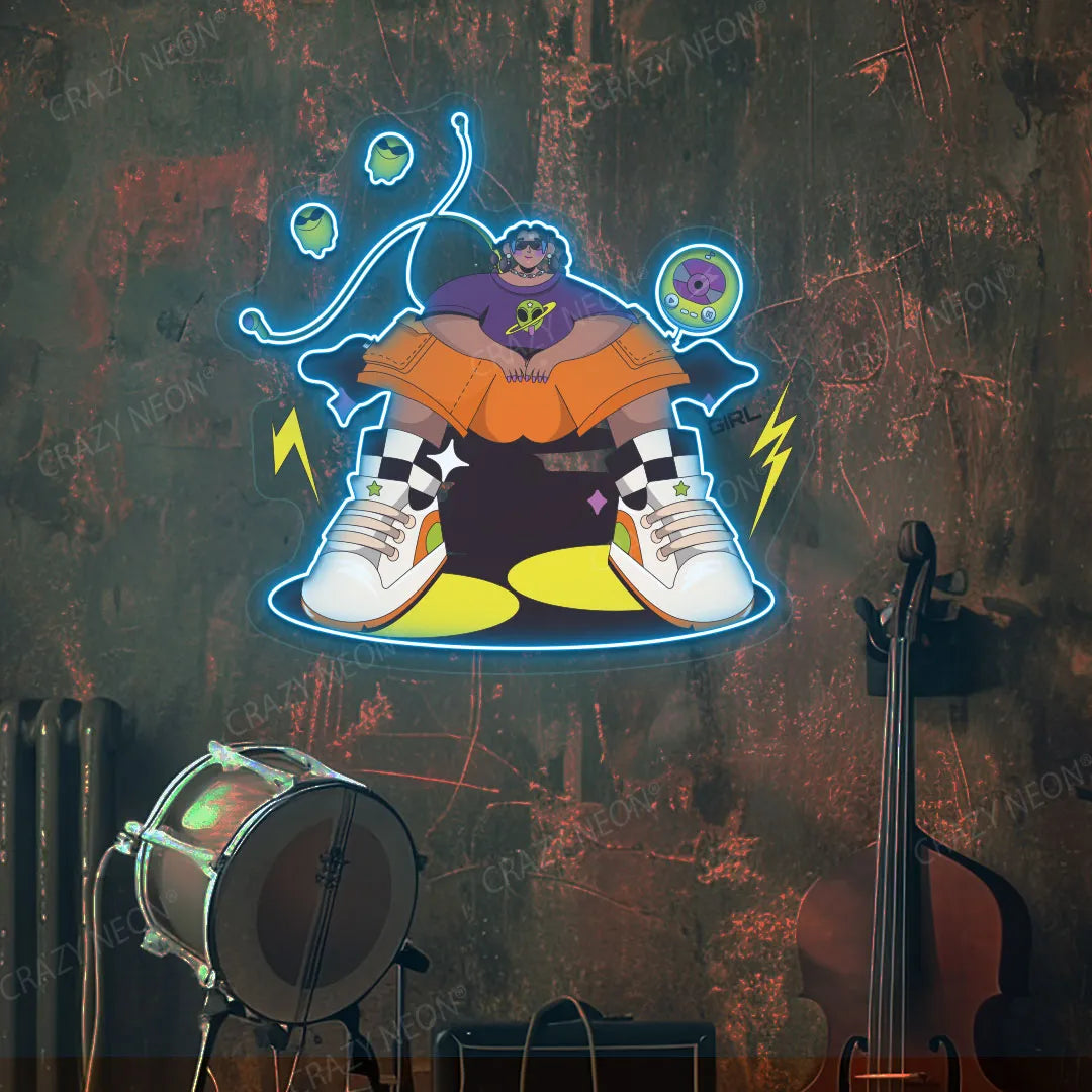 Vibe Check Mode Neon Artwork | Iceblue