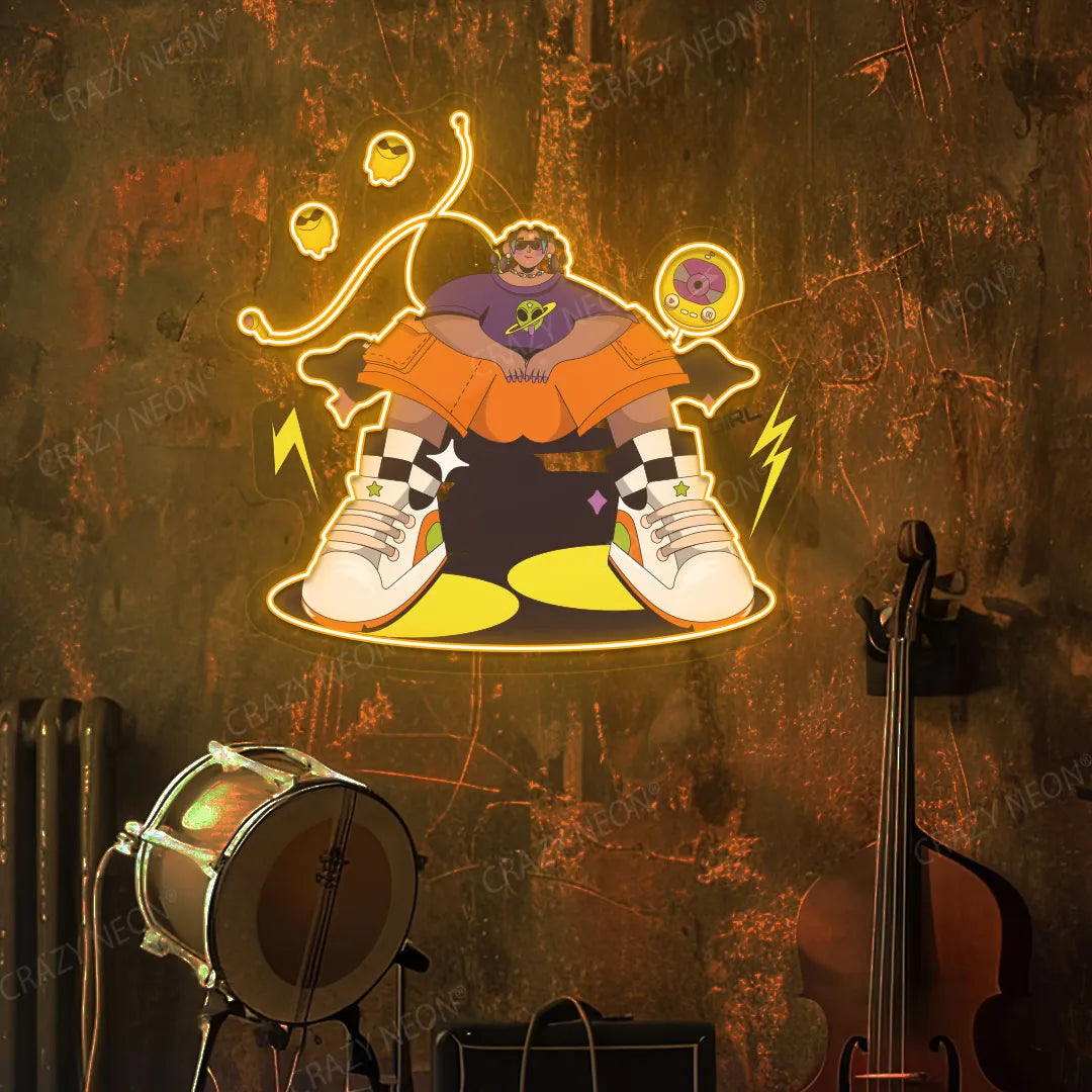 Vibe Check Mode Neon Artwork | Orange