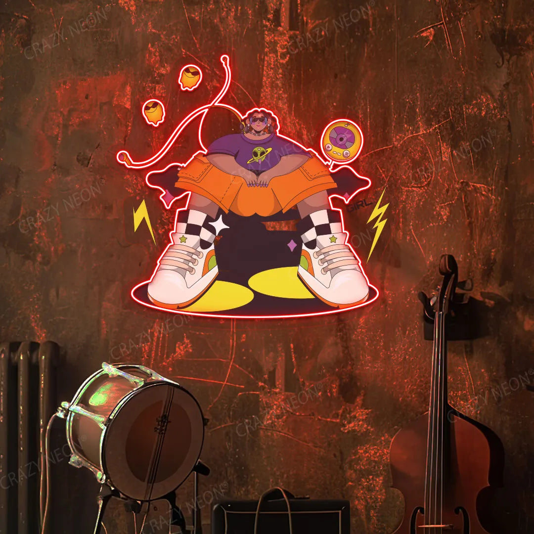 Vibe Check Mode Neon Artwork | Red