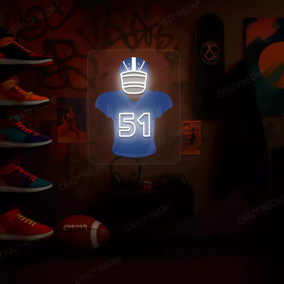 NYG Jersey Football Neon Artwork