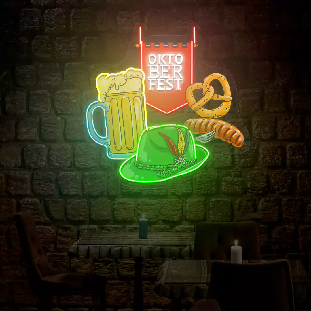 Oktoberfest Party Neon  | White