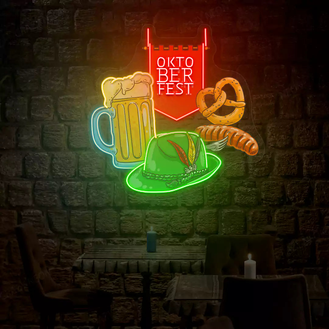 Oktoberfest Party Neon Sign | Red