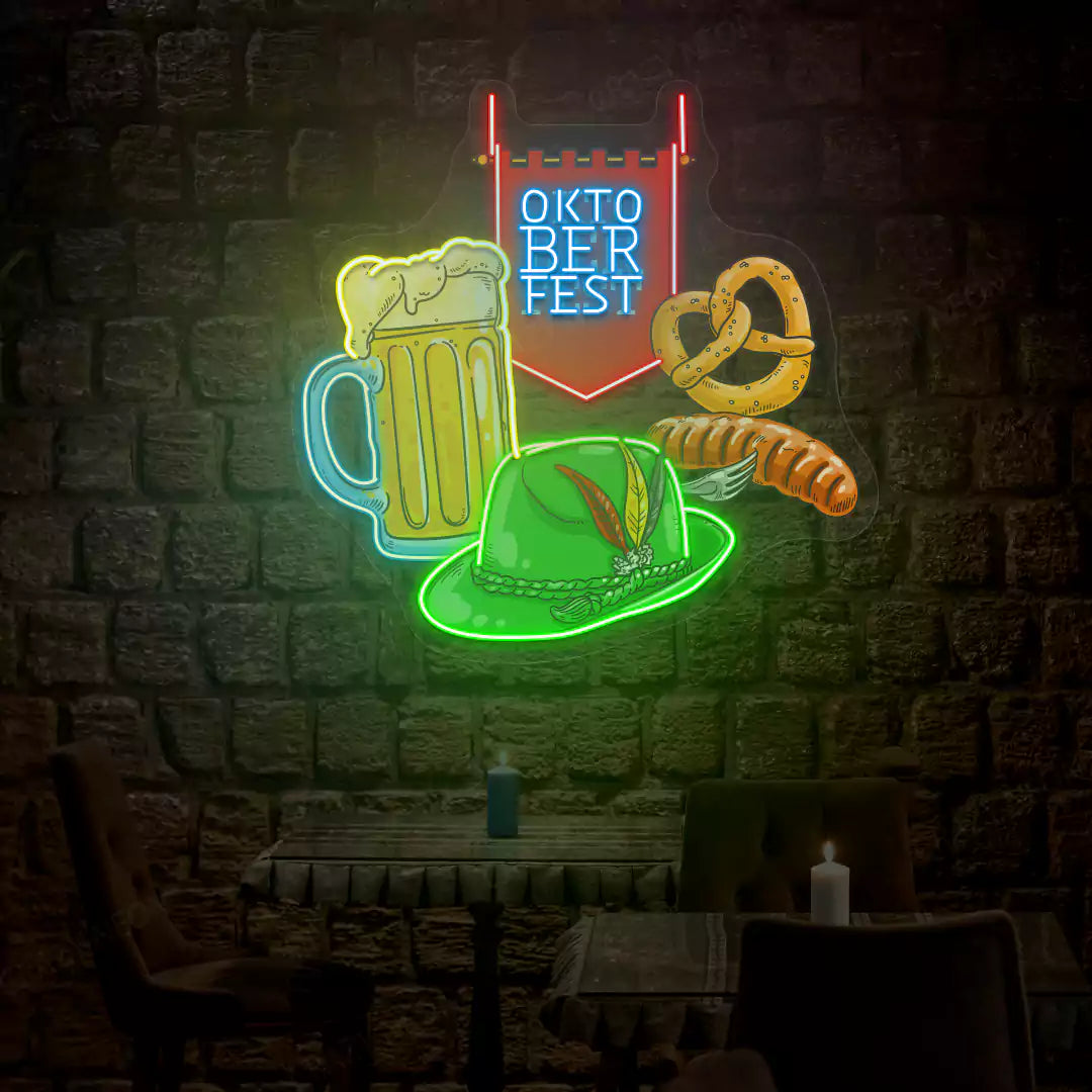 Oktoberfest Party Neon Sign | Iceblue
