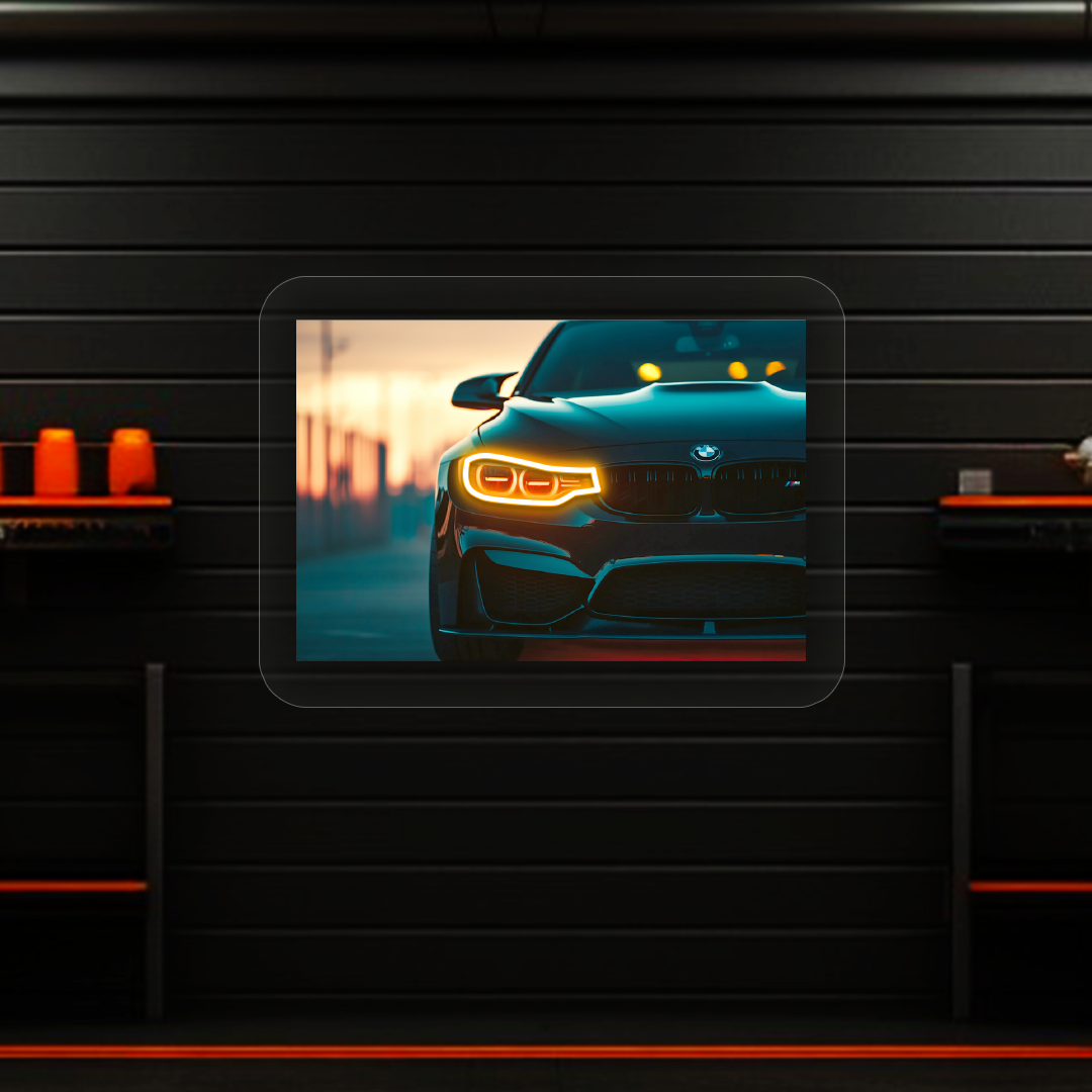 BMW F80 M3 Headlight Neon Artwork | Orange