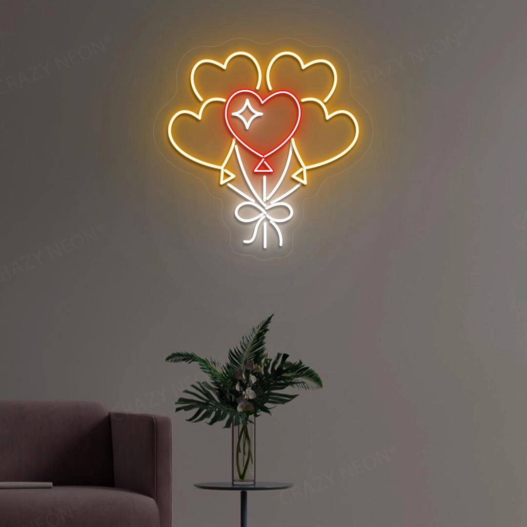 Happy valentine Day Heart Neon Sign | Orange