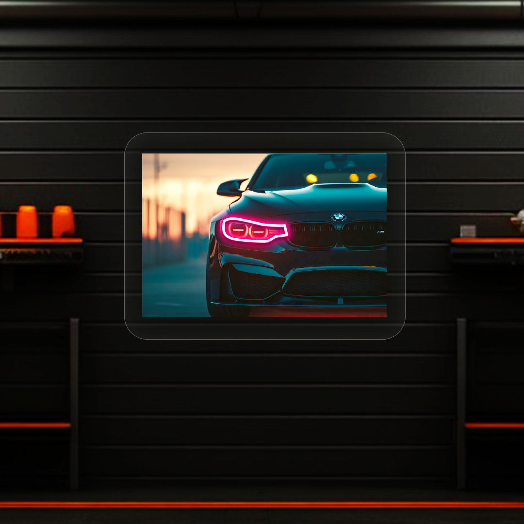BMW F80 M3 Headlight Neon Artwork | Pink