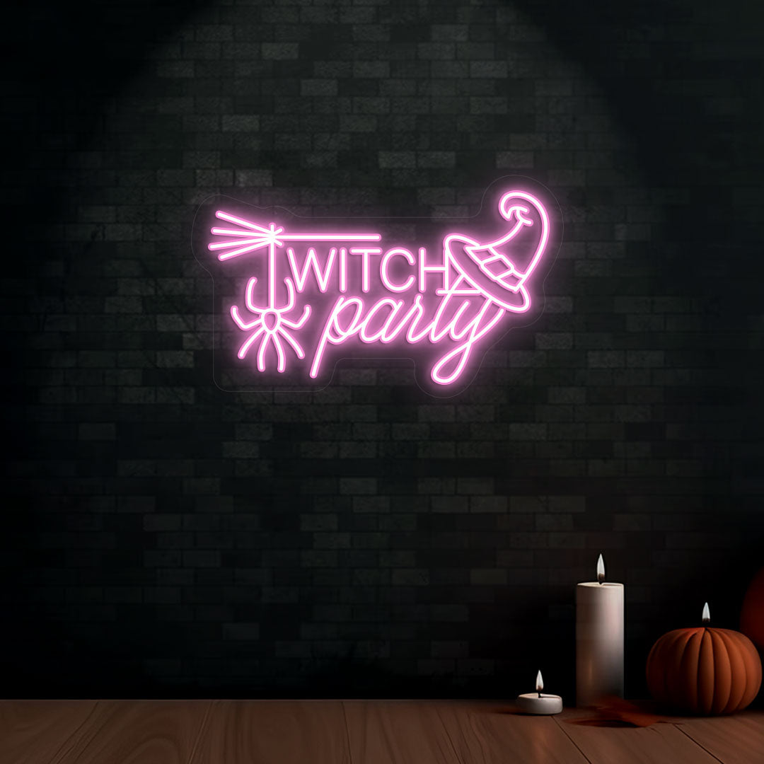 Witch Party Neon Sign | Pink
