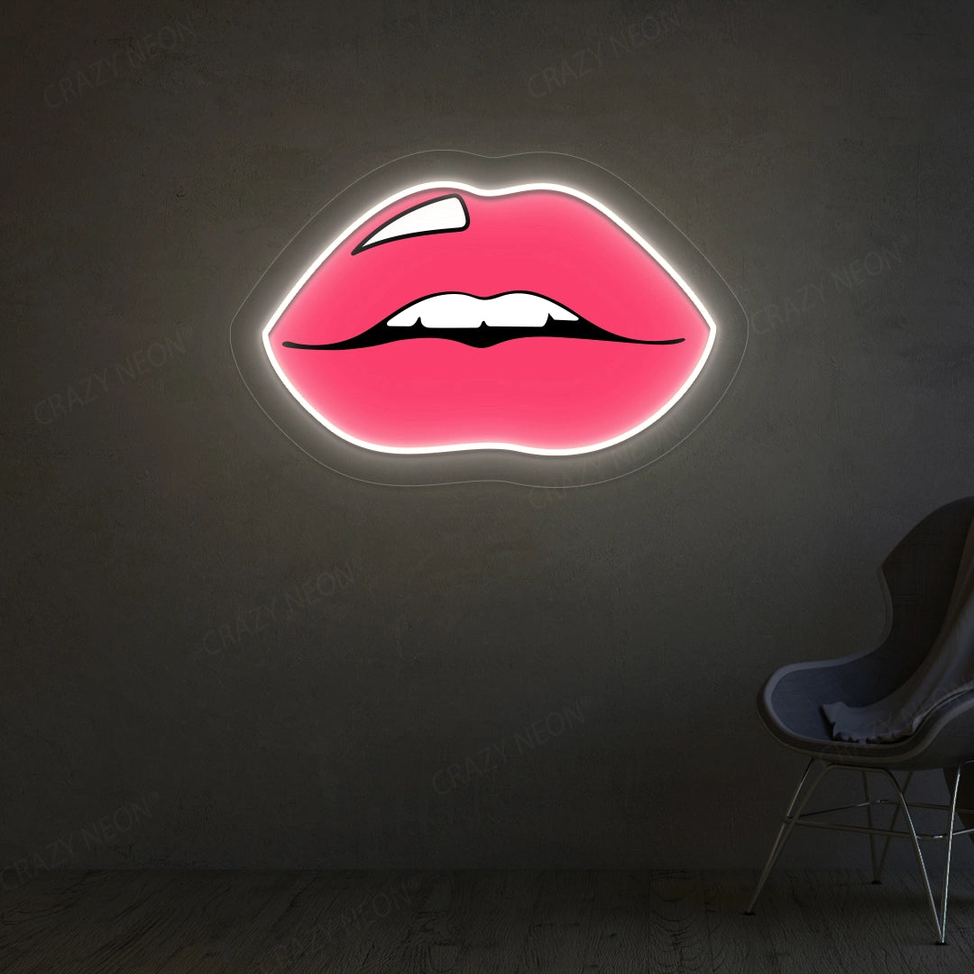 Lips Artwork Neon Sign | Warmwhite