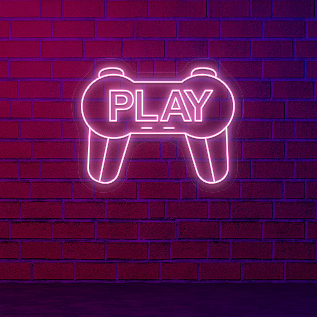Play Gamer Neon Sign | Pink