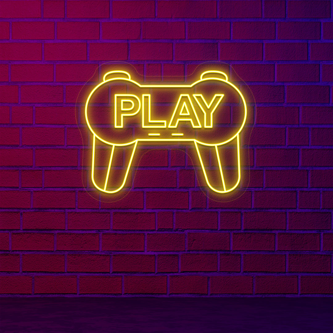Play Gamer Neon Sign | Yellow