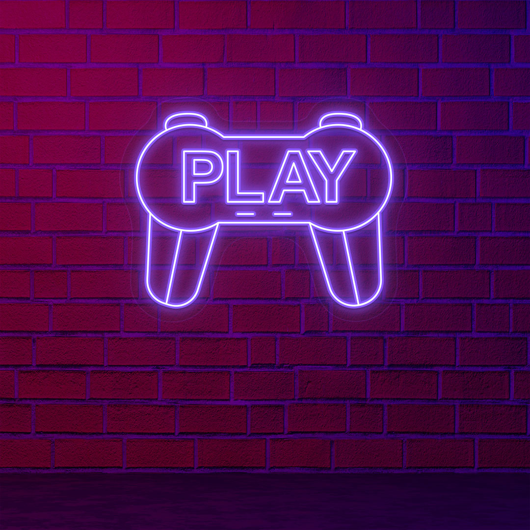 Play Gamer Neon Sign | Purple