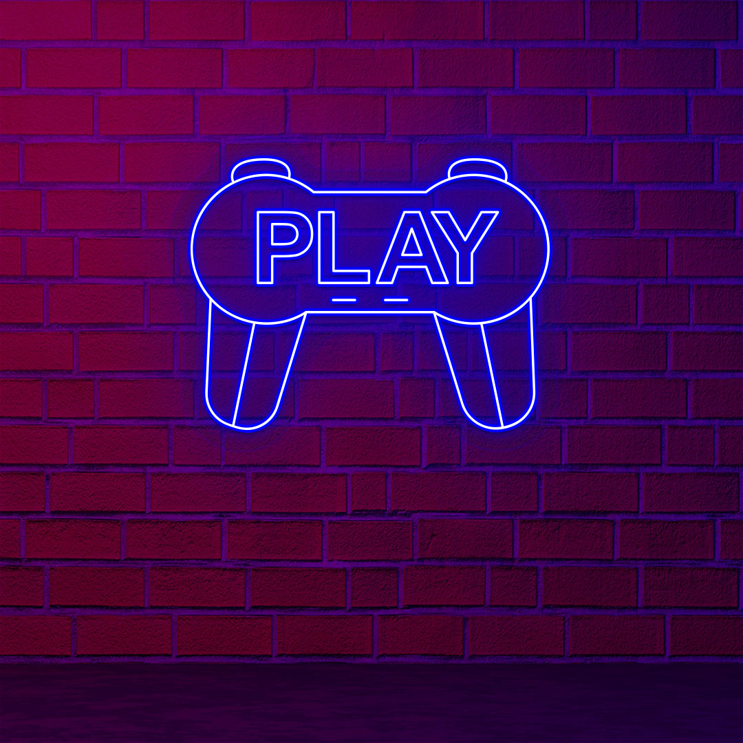 Play Gamer Neon Sign | Blue