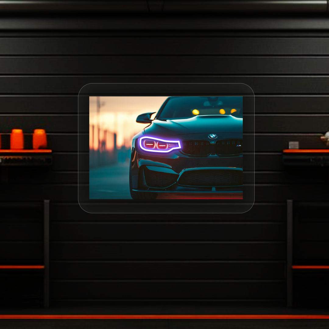 BMW F80 M3 Headlight Neon Artwork | Purple