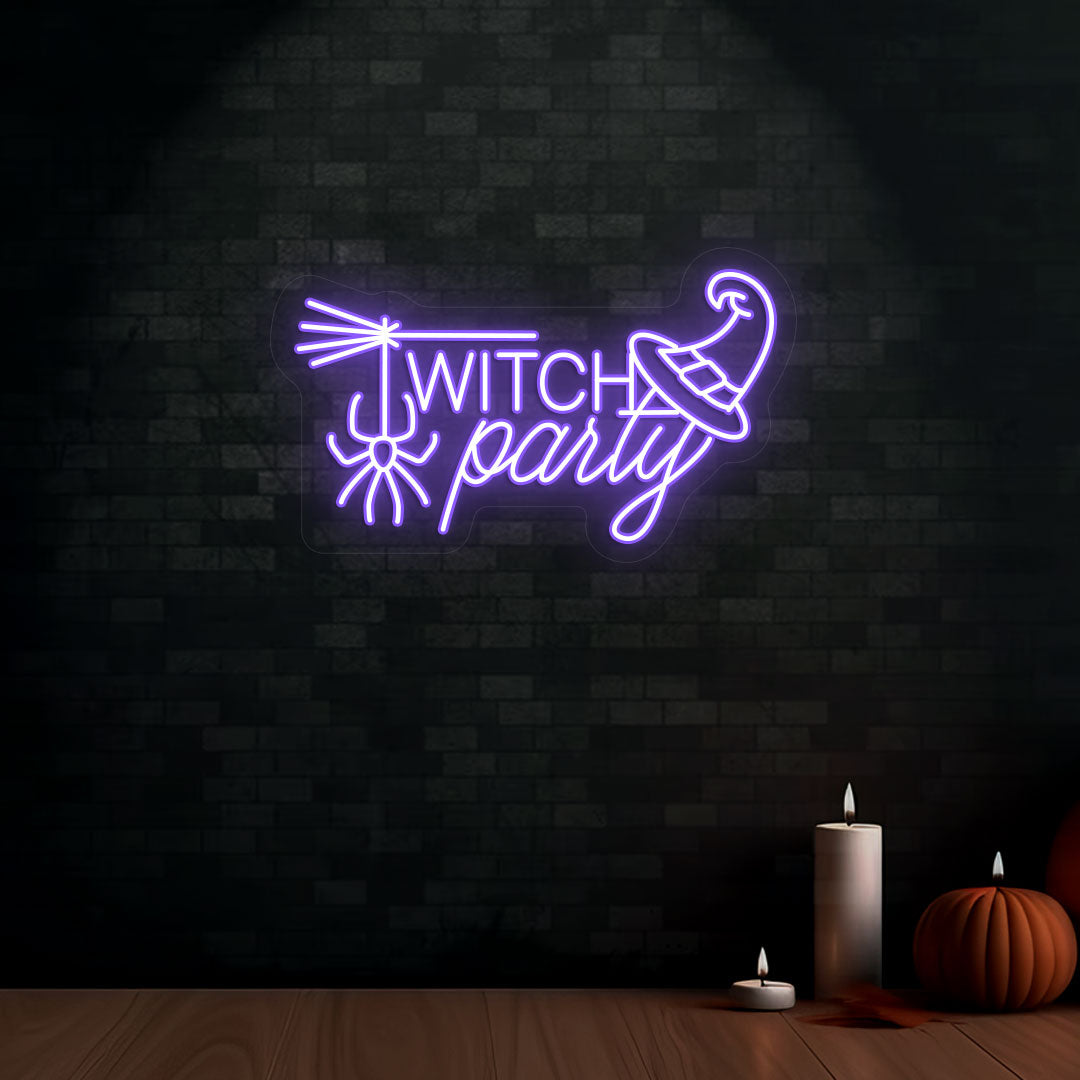 Witch Party Neon Sign | Purple