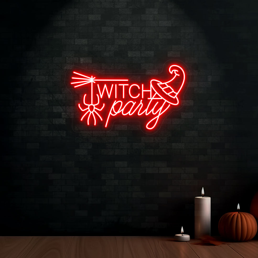 Witch Party Neon Sign | Red