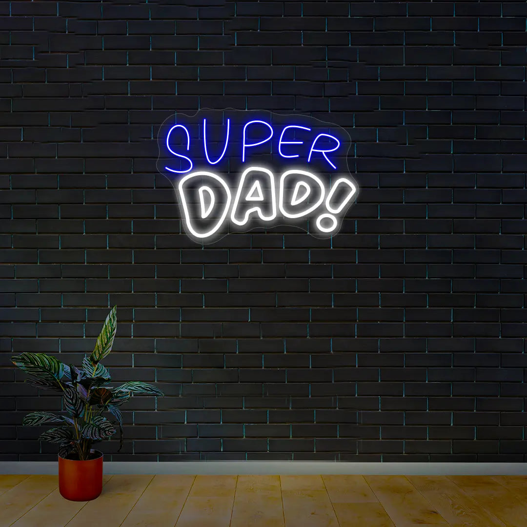 Super Dad Neon Sign | white