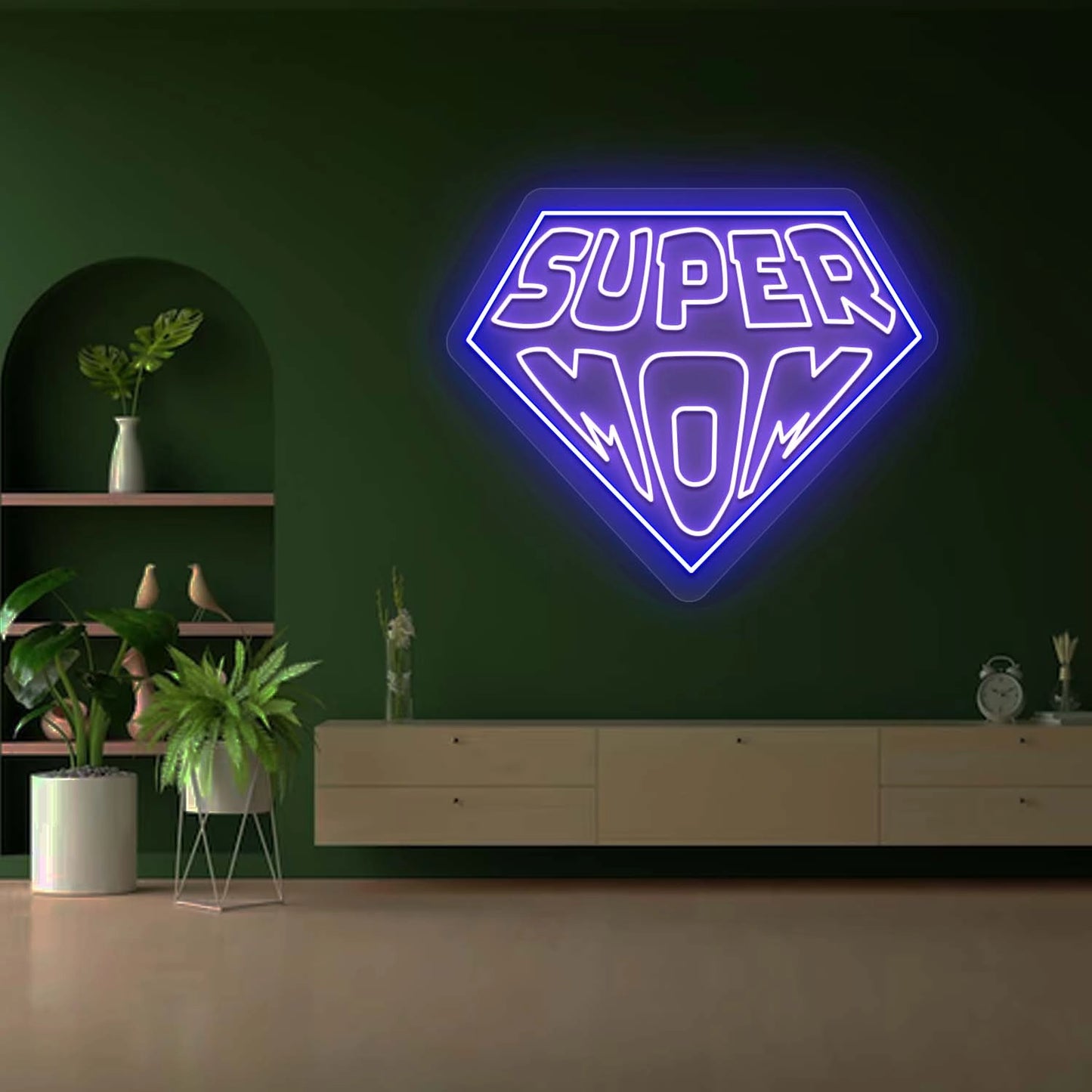 Super Mom Led Neon Sign | Purple