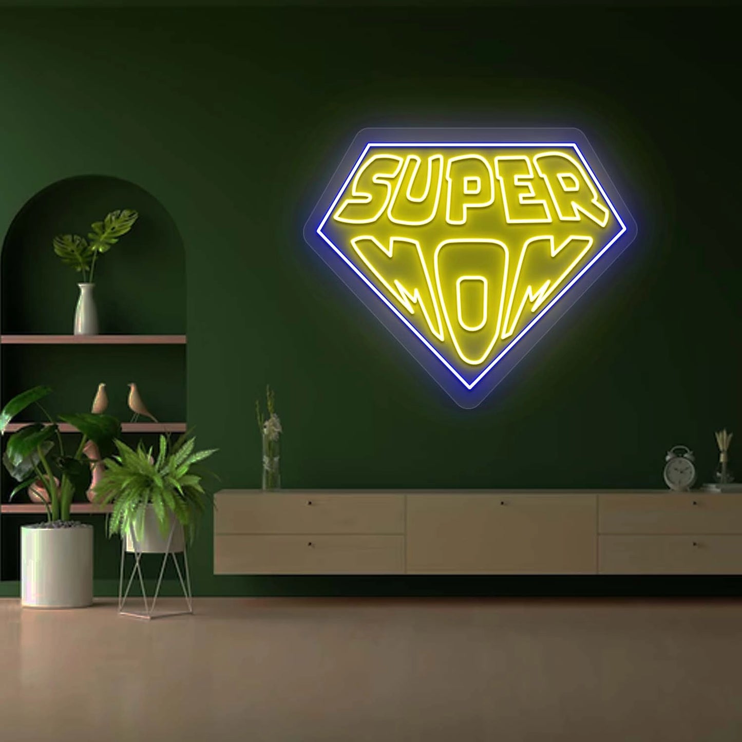 Super Mom Led Neon Sign | Yellow