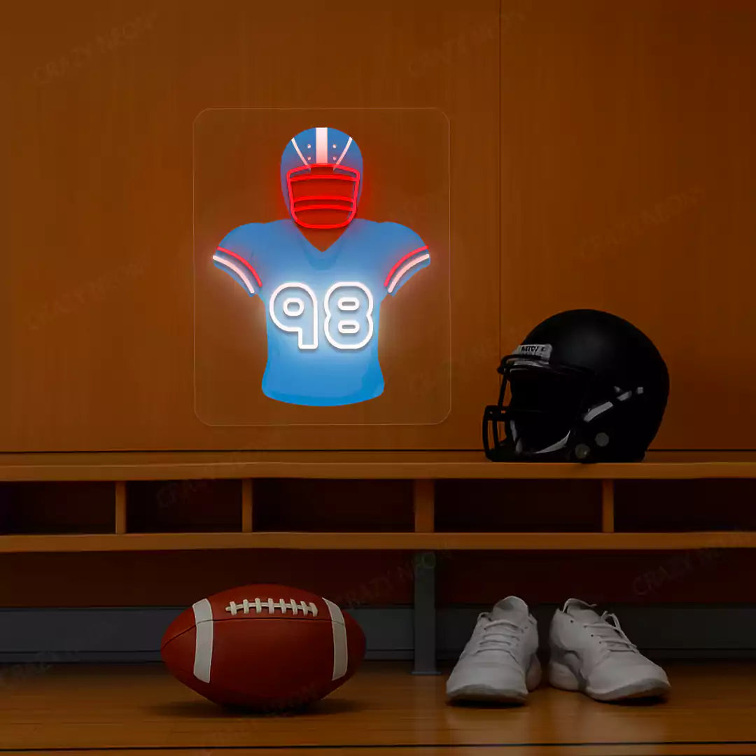 Tennessee Simmons 98 Jersey Football Neon Artwork