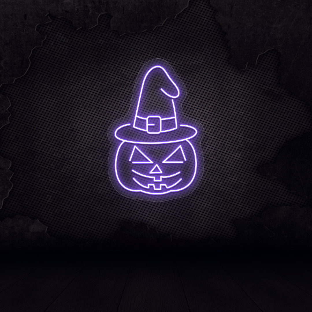 Pumpkin With Hat Neon Sign | CNUS017960
