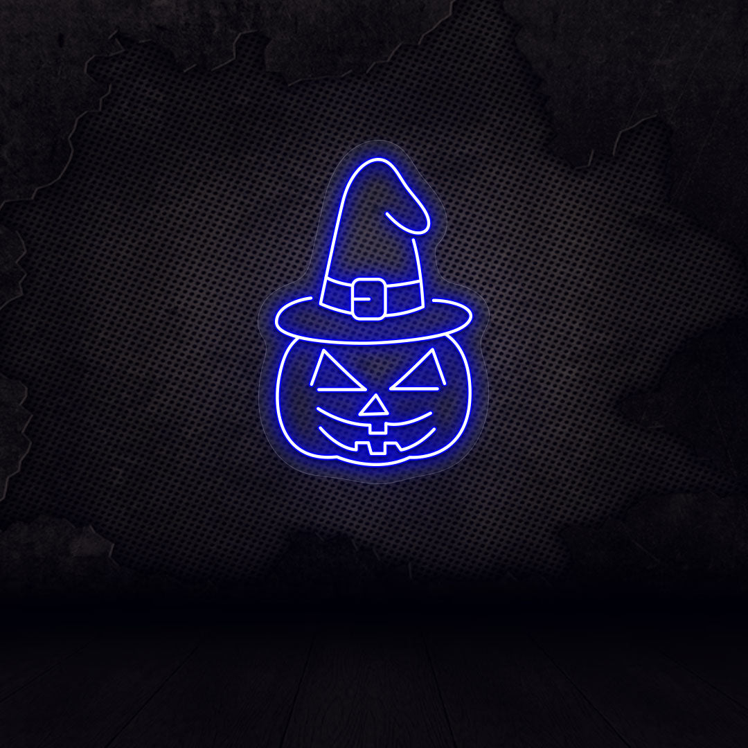 Pumpkin With Hat Neon Sign | CNUS017960