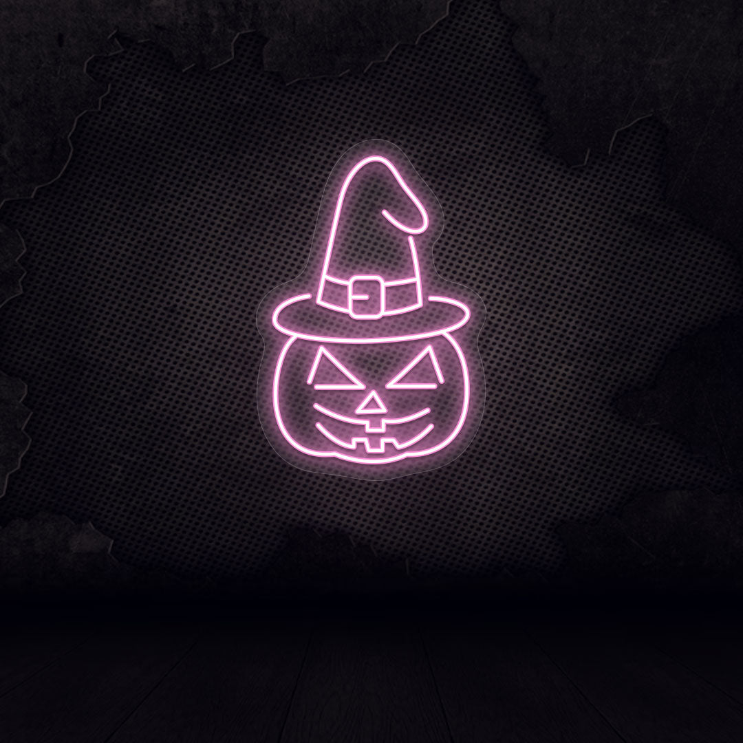 Pumpkin With Hat Neon Sign | CNUS017960