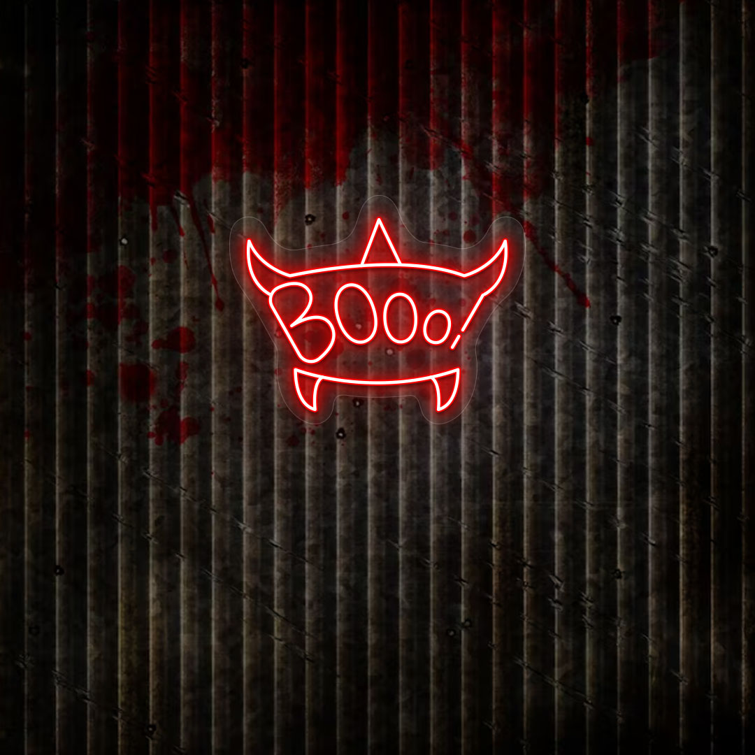 Scary Boo Text Neon Sign | Red