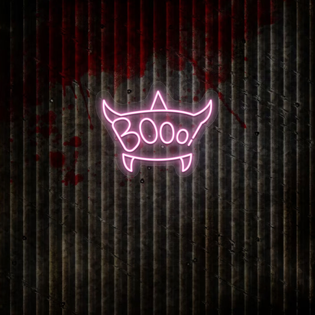 Scary Boo Text Neon Sign | Pink