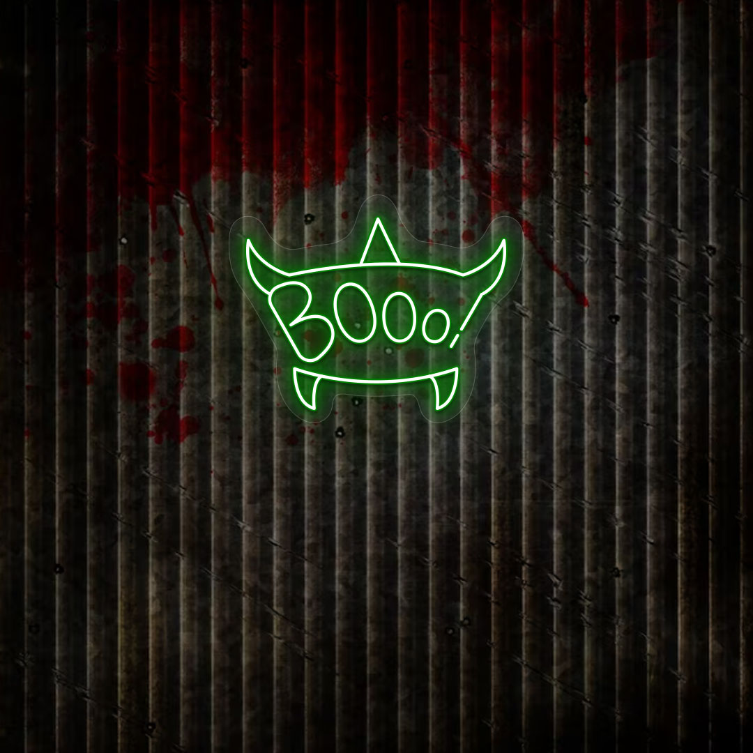 Scary Boo Text Neon Sign | Green