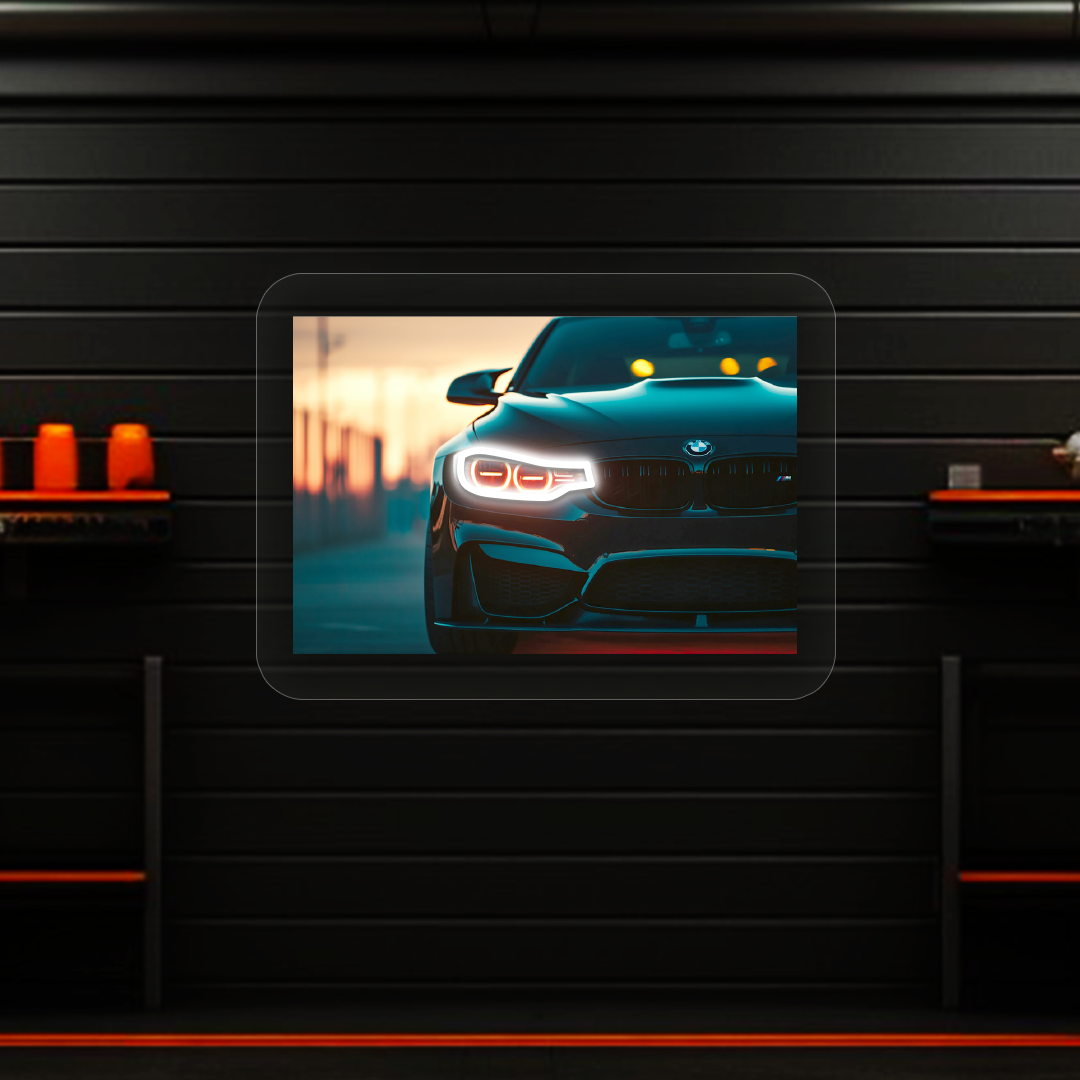 BMW F80 M3 Headlight Neon Artwork | White