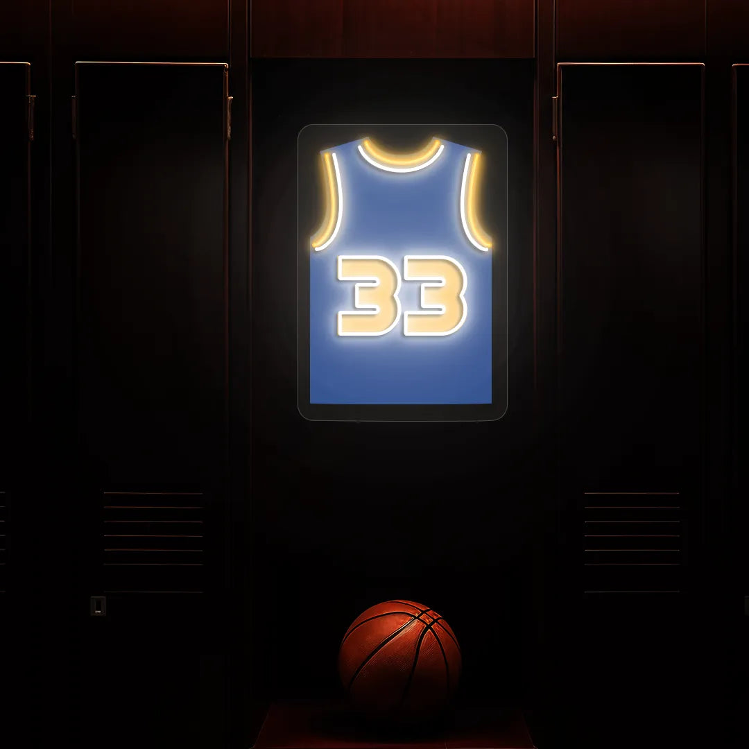New York Ewing 33 Jersey Basketball Neon Artwork