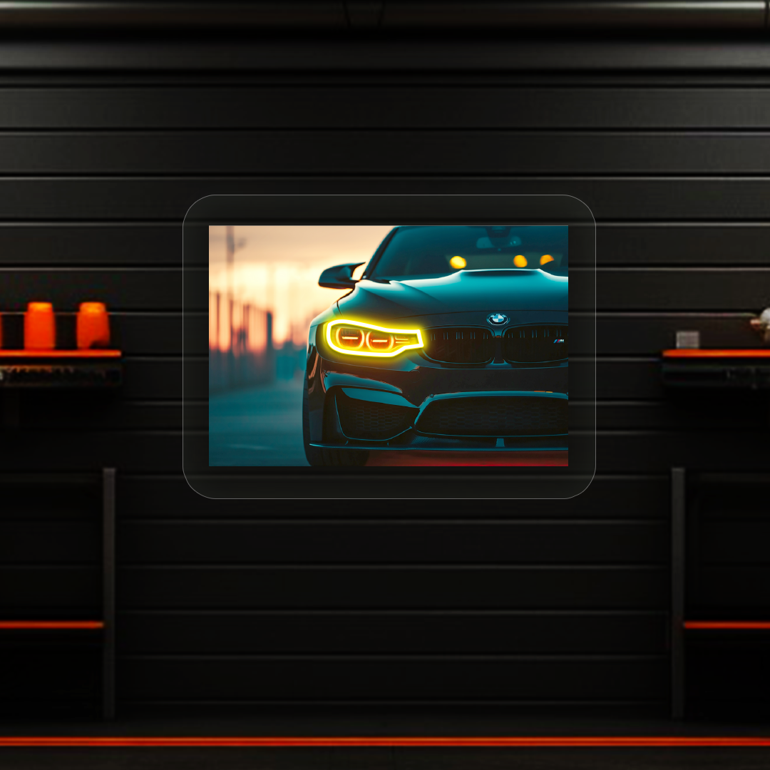 BMW F80 M3 Headlight Neon Artwork | Yellow