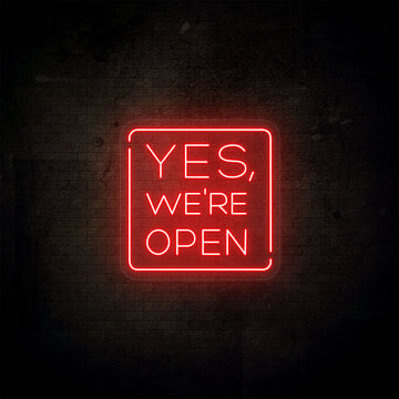 Yes, We’re Open Neon Sign | Red