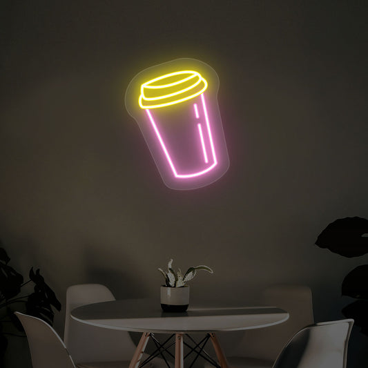 Coffee Cup Neon Sign - Multicolor