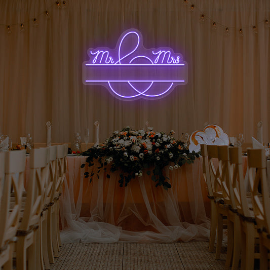Mr & Mrs Personalized Wedding Neon Sign