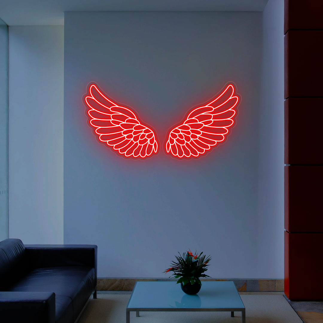 Angel Wings Neon Sign | Red