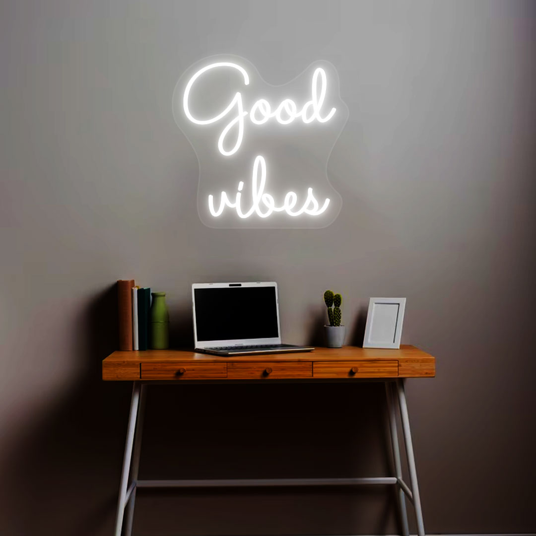 Good Vibes Neon Sign | White