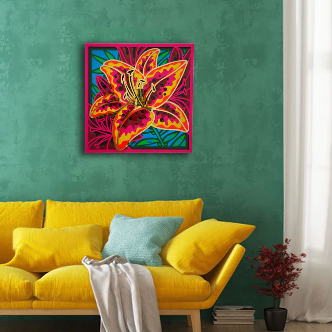 3D Tiger Lily Flower Mandala Art Wall Decor, CNUS005372