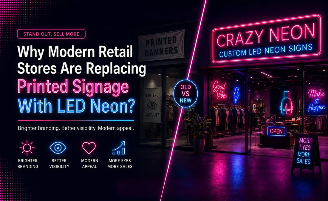 Why Modern Retail Stores Are Replacing Printed Signage With LED Neon