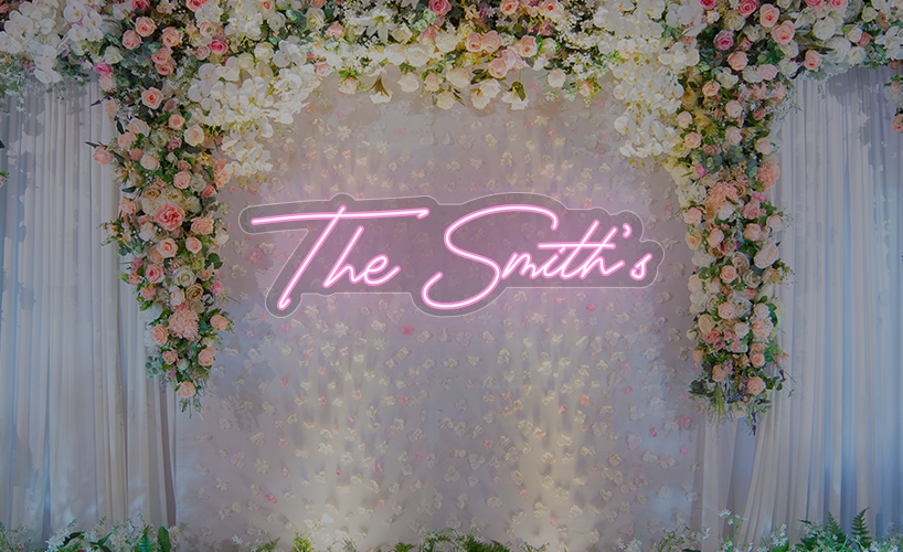 Illuminate Your Wedding Day with Custom Last Name Neon Signs