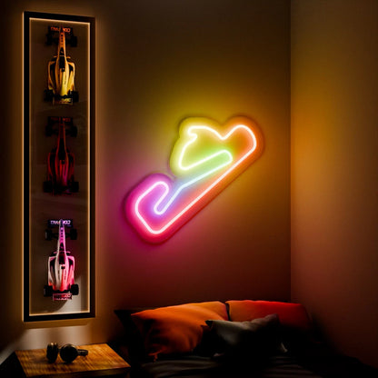RGB Flow Estoril Grand Prix Circuit LED neon wall sign in yellow red and blue