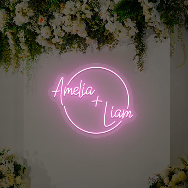 Personalized Wedding Names Neon Sign